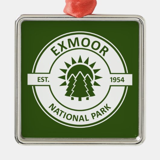 Exmoor National Park Sun Trees Ornament Aus Metall (Vorne)
