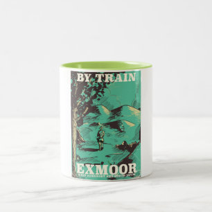 Exmoor National Park Vintage Reiseplakat Zweifarbige Tasse