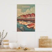 Exmouth Devon Reiseplakat Poster (Küche)