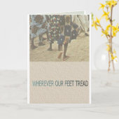 EXOBIA GREETINGS: Wo immer unsere Füßspur ist Karte (Gelbe Blume)