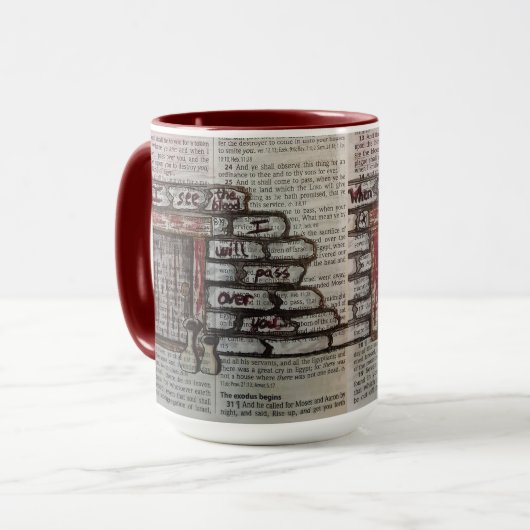 Exodus 12:13 - Ich werde über Sie gehen Tasse (Vorderseite Links)