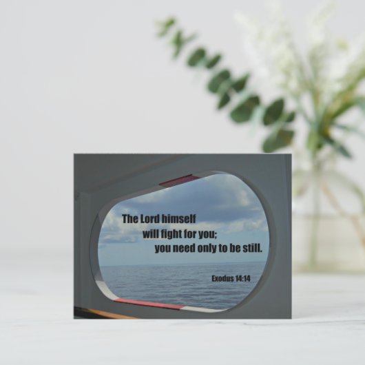 Exodus 14:14 Der Herr selbst wird für euch kämpfen Postkarte (Stehend Vorderseite)
