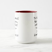 Exodus 14:14 Scripture Maroon Zwei-Tone-Kaffee-Tas Tasse (Zentrum)