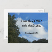 Exodus 15:26 Ich bin der Herr, der dich heilt. Postkarte (Vorne/Hinten)