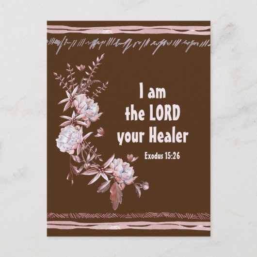 Exodus 15:26 Ich bin der Lord Your Healer Bible Ve Postkarte (Vorderseite)