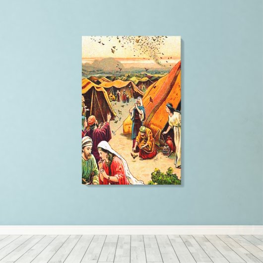 Exodus 16 God singt Quail und Manna Leinwand (Insitu (Holzboden))