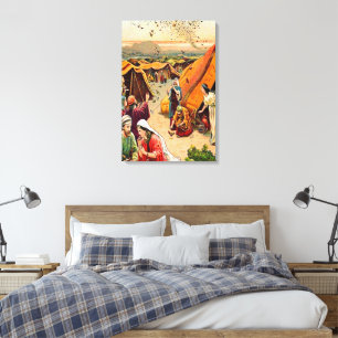 Exodus 16 God singt Quail und Manna Leinwand
