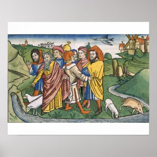 Exodus 17 1-7 Mose macht den Wasserfluss aus dem Poster (Vorne)