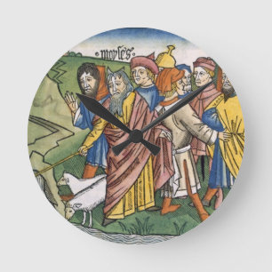 Exodus 17 1-7 Moses makes the water flow from the Runde Wanduhr