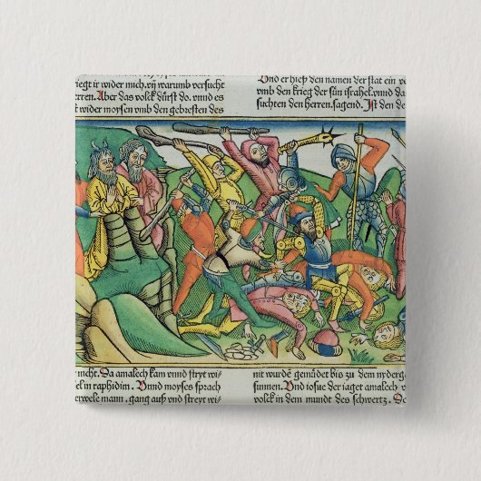 Exodus 17 8-15 Aaron und Hur stützen Moseses Hände Button (Vorderseite)