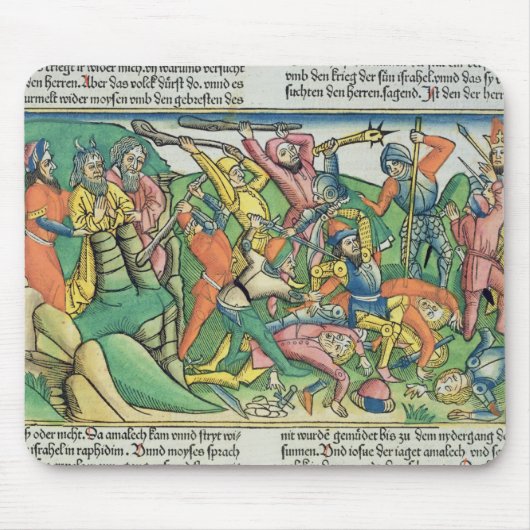 Exodus 17 8-15 Aaron und Hur stützen Moseses Hände Mousepad (Vorne)