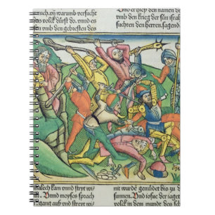 Exodus 17 8-15 Aaron und Hur stützen Moseses Hände Notizblock