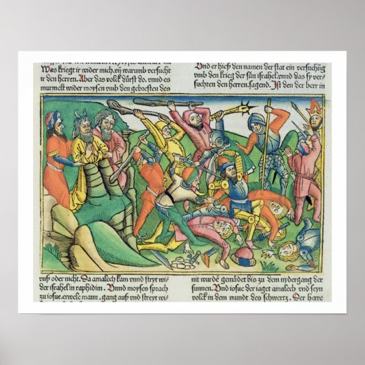 Exodus 17 8-15 Aaron und Hur unterstützen Moses' H Poster (Vorne)