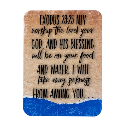 Exodus 23:25 Bibelvers Magnet (Vertikal)
