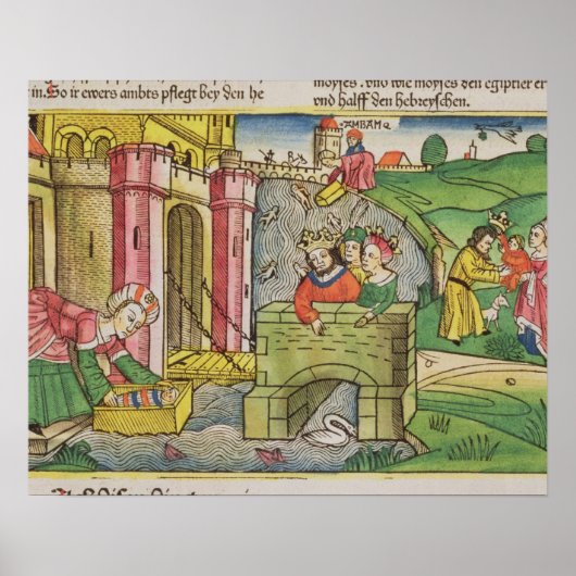 Exodus 2 1-6 Mose, die über den Nil geflogen werde Poster (Vorne)