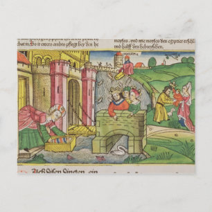 Exodus 2 1-6 Mose, die über den Nil geflogen werde Postkarte