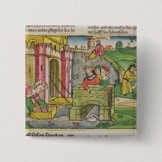 Exodus 2 1-6 Moses, der hinunter den Nil Button (Vorderseite)