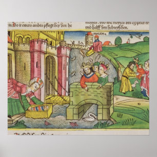 Exodus 2 1-6 Moses, der hinunter den Nil Poster