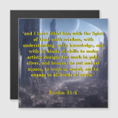 Exodus 31:3 Magnetic Verse Card Magnetkarte (Vorne/Hinten)