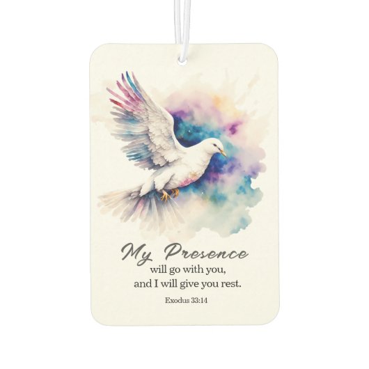 Exodus 33:14 Meine Gegenwart geht mit deiner Bibel Autolufterfrischer (Rückseite)