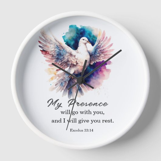 Exodus 33:14 Meine Gegenwart geht mit deiner Bibel Uhr (Vorderseite)