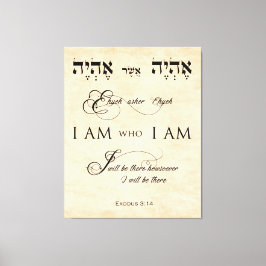 Exodus 3 Vers 14 Ich bin derjenige, der ich Pergam Leinwanddruck
