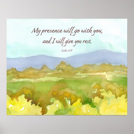 Exodus Bibel Schrift Geben Sie Ruhe Landschaft Poster (Vorne)