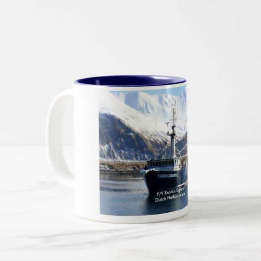 Exodus-Forscher, Schleppnetzfischer im Zweifarbige Tasse (Vorderseite Links)