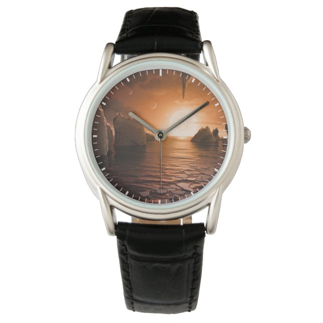 Exoplanet Trappist-1f von der Icy Night Seite. Armbanduhr (Vorderseite)