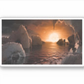 Exoplanet Trappist-1f von der Icy Night Seite. Aufkleber (Vorderseite)