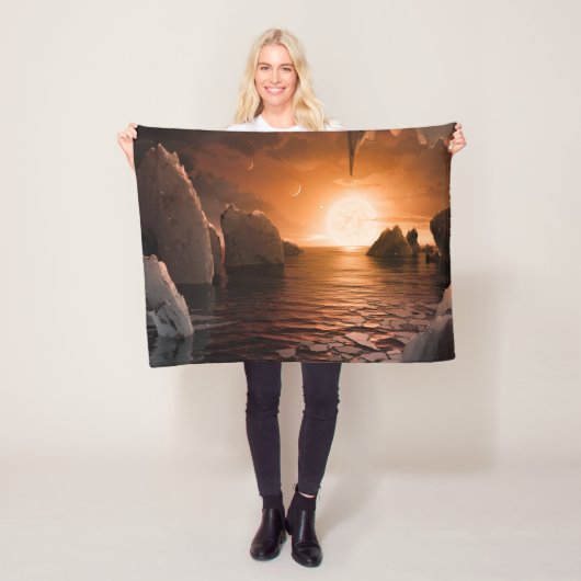 Exoplanet Trappist-1f von der Icy Night Seite. Fleecedecke (Beispiel)