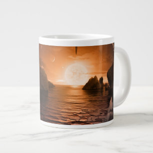 Exoplanet Trappist-1f von der Icy Night Seite. Jumbo-Tasse