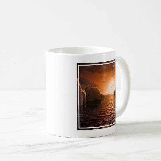 Exoplanet Trappist-1f von der Icy Night Seite. Kaffeetasse (VorderseiteRechts)