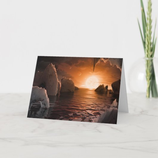 Exoplanet Trappist-1f von der Icy Night Seite. Karte (Vorderseite)