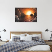 Exoplanet Trappist-1f von der Icy Night Seite. Leinwanddruck (Insitu (Schlafzimmer))