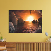 Exoplanet Trappist-1f von der Icy Night Seite. Leinwanddruck (Insitu (Wohnzimmer))