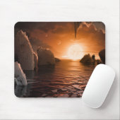 Exoplanet Trappist-1f von der Icy Night Seite. Mousepad (Mit Mouse)