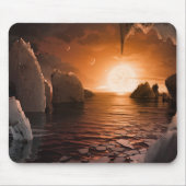Exoplanet Trappist-1f von der Icy Night Seite. Mousepad (Vorne)