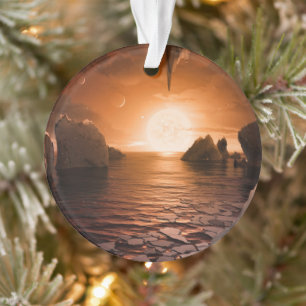 Exoplanet Trappist-1f von der Icy Night Seite. Ornament
