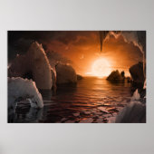 Exoplanet Trappist-1f von der Icy Night Seite. Poster (Vorne)