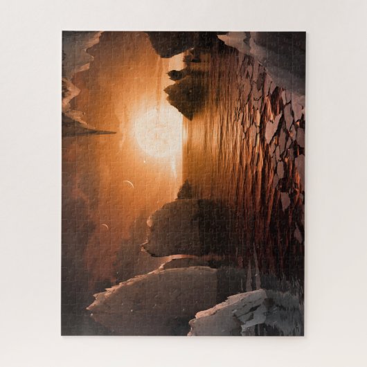 Exoplanet Trappist-1f von der Icy Night Seite. Puzzle (Vertikal)