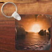 Exoplanet Trappist-1f von der Icy Night Seite. Schlüsselanhänger (Vorderseite)