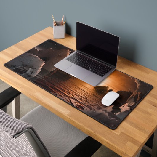 Exoplanet Trappist-1f von der Icy Night Seite. Schreibtischunterlage (Büro 2)