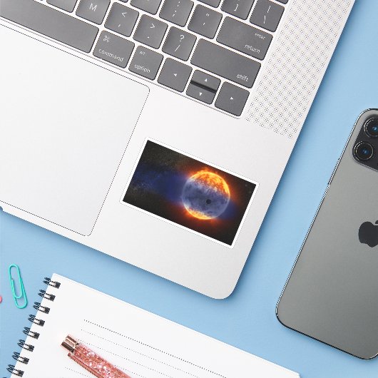 Exoplanet-Wolke GJ 3470b Aufkleber (Laptop mit iPhone)
