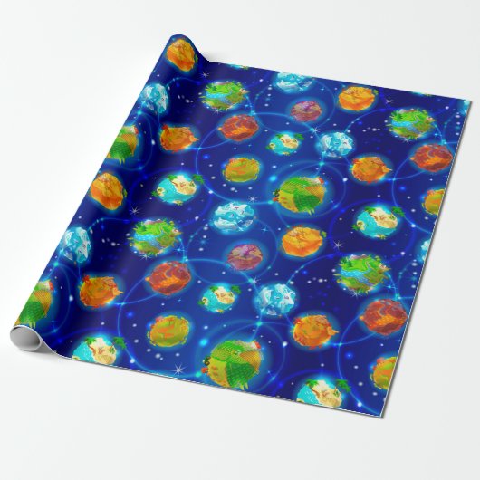 Exoplaneten Geschenkpapier (Ungerollt)