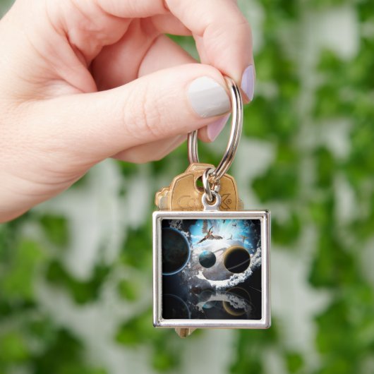 Exoplaneten und Erde Schlüsselanhänger (Hand)