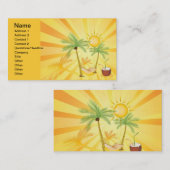 EXOT-Vektor-Graphics TROPICAL SOMMER PALM TREES Visitenkarte (Vorne/Hinten)