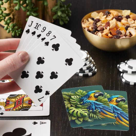 Exotic Amazon Deck - Blau-und-Gelbe Maca und Tro Spielkarten (In Situ)