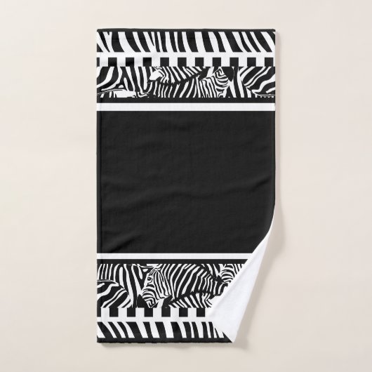 Exotic Animal Black and White Zebra Print Totuch Badhandtuch Set (Handtuch)