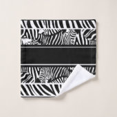 Exotic Animal Black and White Zebra Print Totuch Badhandtuch Set (Waschlappen)